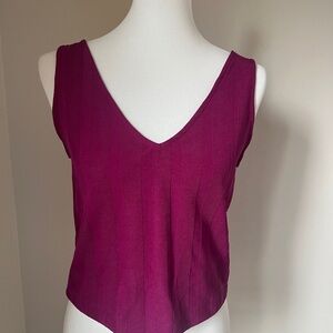 Zara V-Neck Top in Burgundy